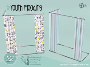 Sims 4 — Youth Flooding shower curtain by SIMcredible! — by SIMcredibledesigns.com available at TSR 2 colors variations