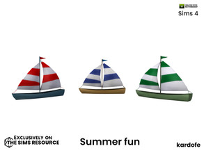 Sims 4 — kardofe_Summer fun_Sailboat by kardofe — Toy boat, decorative, in three colour options