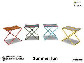 Sims 4 — kardofe_Summer fun_Stool by kardofe — Beach stool in metal and canvas, in four colour options