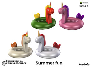 Sims 4 — kardofe_Summer fun_Unicorn 2 by kardofe — Decorative unicorn-shaped float, in four colour options, to put on any