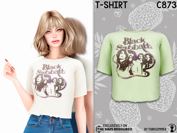 Sims 4 — T-shirt C873 by Daph's — 5 Swatches Compatible with HQ mod Works with all of skins Custom Thumbnail New Mesh All