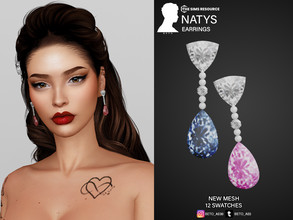 Sims 4 — Natys (Earrings) by Beto_ae0 — Diamond earrings, enjoy it - 12 Colors - For Woman