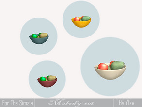 Sims 4 — [SJB] Melody set bowl of fruit by Ylka by Ylka — Has 4 colors. You can see all the colors in the photo above.