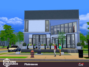Sims 4 — Ptolemeon_NoCC by evi — A three bedroom modern lot. It has a back yard with a bbq