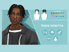 Sims 4 — Travis Hairstyle by simcelebrity00 — Hello Simmers! This medium length, masculine, and hat compatible hairstyle