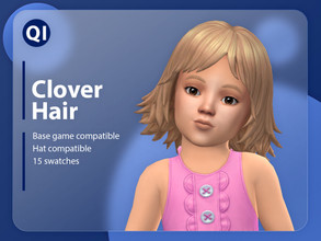 Sims 4 — Clover Hair by qicc — A short hairstyle with bangs. - Maxis Match - Base game compatible - Hat compatible -