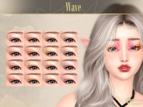 Sims 4 — Wave Graphic Eyeliner by Kikuruacchi — - It is suitable for Female and Male. ( Teen to Elder ) - 16 swatches -