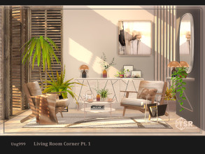 Sims 4 — Living Room Corner Pt.1 by ung999 — Relaxing and cozy reading corner in the living room. Set consists two parts,