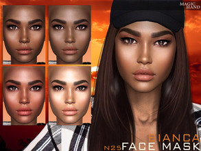 Sims 4 — [Patreon] Bianca Face Mask N25 by MagicHand — Brown face mask in 5 skin color variations - HQ Compatible.