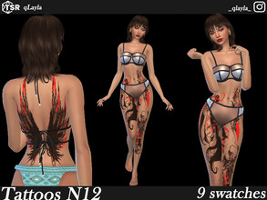 Sims 4 — Tattoos N12 by qLayla — The tattoos are : - base game compatible - available from teen to elder The tattoos have
