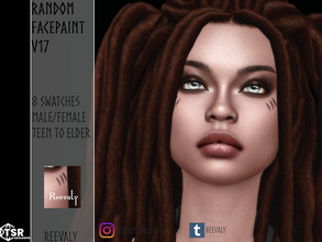 Sims 4 — Random Facepaint V17 by Reevaly — 8 Swatches. Teen to Elder. Male and Female. Base Game compatible. Please do