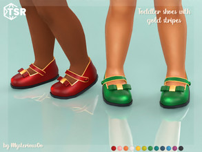 Sims 4 — Toddler shoes with gold stripes by MysteriousOo — Toddler shoes with gold stripes in 12 swatches