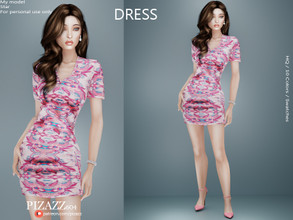 Sims 4 — Printed Boho Dress by pizazz — www.patreon.com/pizazz Printed Boho Dress. Casual, formal, and party. A nice