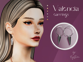 Sims 4 — Valencia spiral earrings by FlyStone — Shiny spiral form earrings for you!)