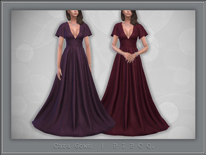 Sims 4 — Cara Gown. by Pipco — An elegant gown in 17 colors. Base Game Compatible New Mesh All Lods HQ Compatible Shadow,