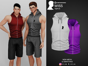 Sims 4 — Wiss (Top V1) by Beto_ae0 — Sports men's top, enjoy it - 12 colors - New Mesh - All Lods - All maps