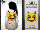 Sims 4 — laughing emoji backpack child by Mydarling20 — new mesh base game compatible all lods all maps 1 colors 