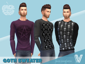 Sims 4 — Back to School Goth Sweater by SimmieV — In search of a new look when lurking the corridors during class? Get