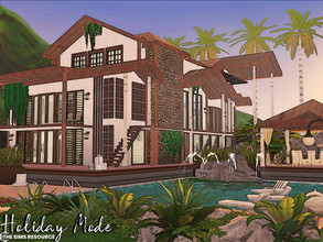 Sims 4 — Holiday Mode | noCC by simZmora — A large, spacious house with four bedrooms. The interior is in a modernist