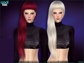 Sims 4 — Anto - Nocturnal (Hair) by Anto — Long side hair inspired in Lady Gaga. Bandana made by Leah Lillith