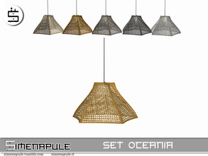Sims 4 — Set Oceania - Rattan Ceiling Lamp by Simenapule — Set Oceania - Rattan Ceiling Lamp. 6 colors.