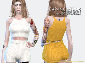 Sims 4 — Vianka Top Set by carvin_captoor — Created for sims4 Original Mesh All Lod 8 Swatches Don't Recolor And Claim