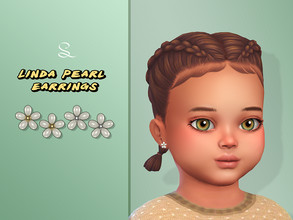 Sims 4 — Linda Pearl Earrings for Toddlers by simlasya — All LODs New mesh For toddlers 4 swatches HQ compatible Custom