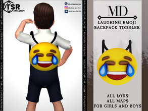 Sims 4 — laughing emoji backpack toddler by Mydarling20 — new mesh base game compatible all lods all maps 1 colors