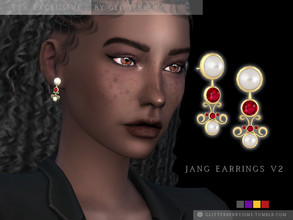 Sims 4 — Jang Earrings v2 by Glitterberryfly — Inspired by Hotel Del Luna