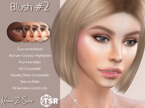 Sims 4 — Blush #2 by KareemZiSims2 — - Two-toned blush (pink and orange) - Bronzer-Contour-Highlighter - Four Intensities