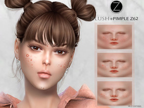 Sims 4 — BLUSH +PIMPLE Z62 by ZENX — -Base Game -All Age -For Female -3 colors -Works with all of skins -Compatible with