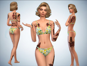 Sims 4 — Traditional Old school female tattoo by nypisnina — Traditional old school female tattoo, full body, different