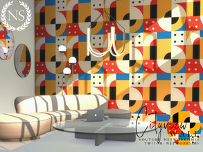 Sims 4 — Cityview Wallpaper by networksims — An abstract modern wallpaper in bright, contrasting colours.