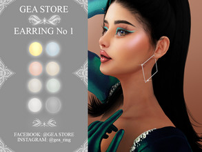Sims 4 — Earring No1 by Gea_Store — 8 Colors Swatch BGC HQ New Mesh Dont reclaim this as yours and dont re-update