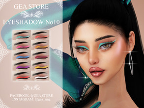 Sims 4 — Eyeshadow No10 by Gea_Store — 10 Colors Swatch BGC HQ Dont reclaim this as yours and dont re-update