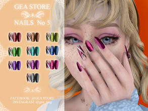 Sims 4 — Nails No5 by Gea_Store — 10 colors swatch BGC HQ Dont reclaim this as yours and dont re-update