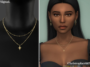 Sims 4 — Signal Necklace by christopher0672 — This is a sweet and simple set of layered satellite chain necklaces, one