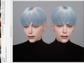 Sims 4 — [PATREON] Error Hair by magpiesan — Short hairstyle in 40 colors for Unisex. HQ compatible and hat chops