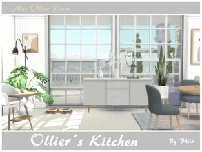 Sims 4 — Ollier's Kitchen by philo — A kitchen in bright colors and mid-century style. Size of the room: 12X11 Small