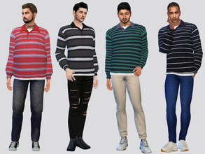 Sims 4 — Morgan Striped Shirt by McLayneSims — TSR EXCLUSIVE Standalone item 10 Swatches MESH by Me NO RECOLORING Please