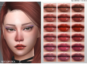 Sims 4 — LMCS N105 Lipstick by Lisaminicatsims — -New Mesh -Lipstick category -HQ comatble -16 swatches -All Skin