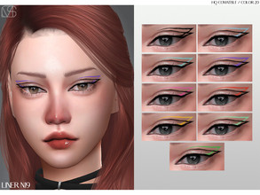 Sims 4 — LMCS Liner N19 by Lisaminicatsims — -New Mesh -Eyeliner category -HQ comatble -20 swatches -All Skin