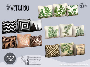 Sims 4 — Veranda 3 cushions by SIMcredible! — by SIMcredibledesigns.com available at TSR 8 colors variations