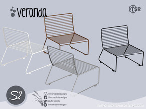 Sims 4 — Veranda Chair by SIMcredible! — by SIMcredibledesigns.com available at TSR 6 colors variations