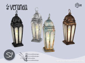 Sims 4 — Veranda Lantern by SIMcredible! — by SIMcredibledesigns.com available at TSR 8 colors variations 