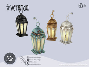 Sims 4 — Veranda Sconce by SIMcredible! — by SIMcredibledesigns.com available at TSR 8 colors variations 