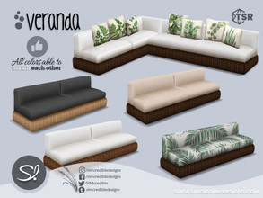 Sims 4 — Veranda Sofa by SIMcredible! — by SIMcredibledesigns.com available at TSR 6 colors + variations