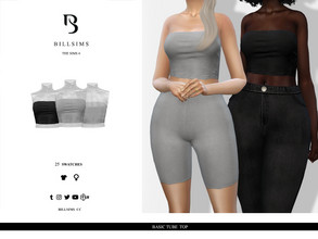 Sims 4 — Basic Tube Top by Bill_Sims — This top features a seamless tube design in a cropped length! - Female, Teen-Elder