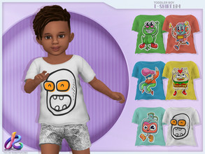 Sims 4 — Toddler Boy TShirt 184 by RobertaPLobo — :: Toddler TShirt 184 - cartoon TS4 :: Only for Boys :: 6 swatches ::