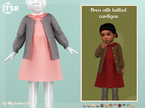 Sims 4 — Dress with knitted cardigan by MysteriousOo — Dress with knitted cardigan for toddlers in 12 colors